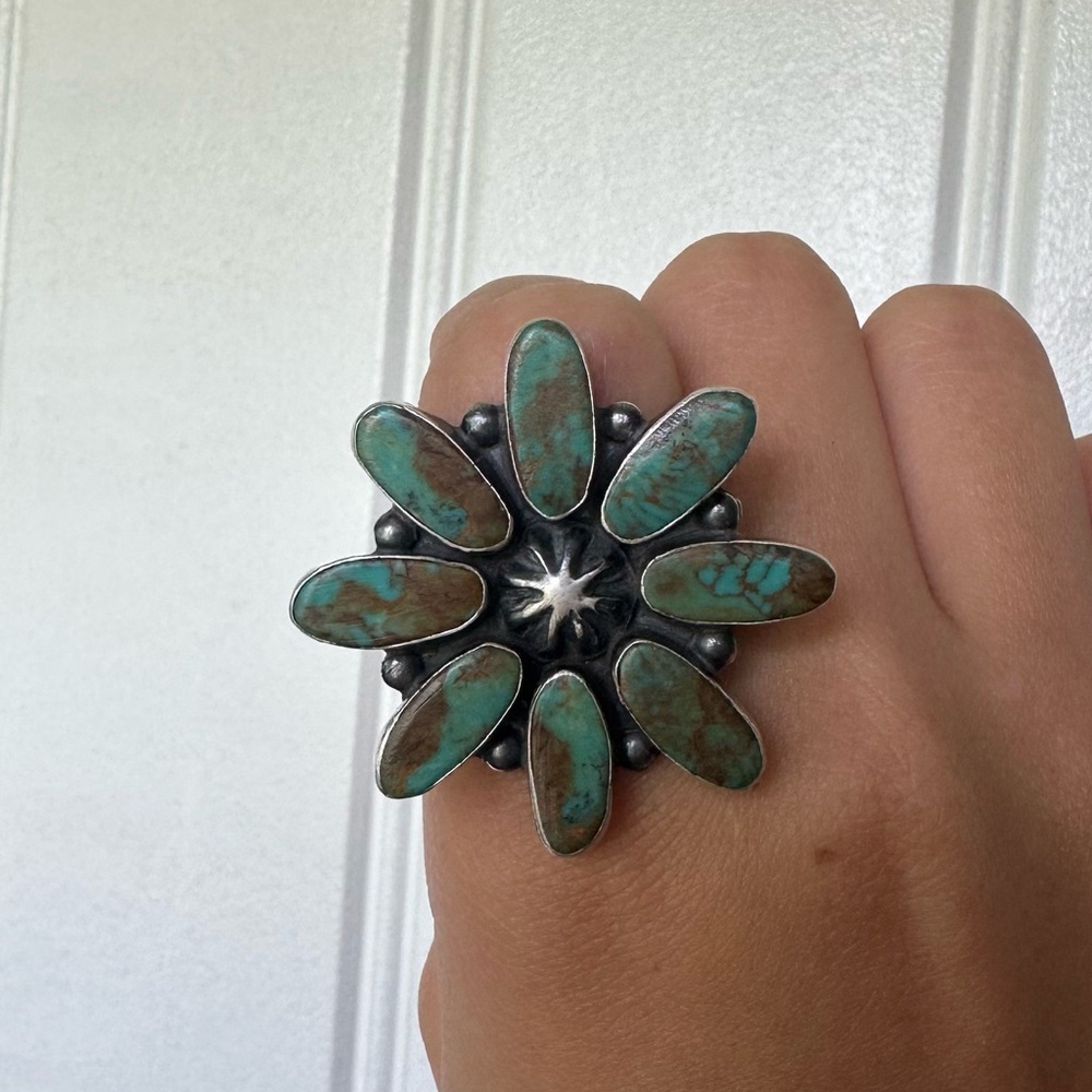 Native Turquoise Cluster Ring